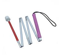VISIONU Aluminio Baston Blanco para Ciegos y Baja Vision Plegable, 6 Secciones (125 cm (49.2 Pulgada), Mango de Rosado)