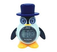 VISIONU Reloj Despertador Parlante en Español, Tipo pinguino, Alarma LCD con Voz, Reloj Hablando con Una Gran Pantalla Digital