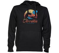 Visit Arrakis - Vintage Distressed Surf - Dune - Sci Fi Negro Jersey Sudadera con Capucha Unisexo Hombre Mujer Black Unisex Hoodie