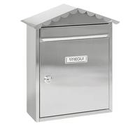 Visit Buzón de pared E-574 (L x An x Al: 30 x 11 x 36 cm, Plateado, Acero inoxidable)