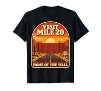 Visit Mile 20 Marathon Runner Hitting The Wall Retro Poster Camiseta