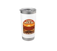 Visit Mile 20 Marathon Runner Hitting The Wall Retro Poster Vaso térmico de acero inoxidable de doble pared