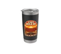 Visit Mile 20 Marathon Runner Hitting The Wall Retro Poster Vaso térmico de acero inoxidable de doble pared