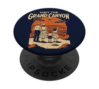 Visit The Grand Canyon Retro UFO & National Park PopSockets PopGrip Adhesivo