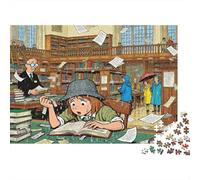 Visita a la Biblioteca del día lluvioso Puzzle De Madera Impermeable DIY Puzzles De 1000 Piezas Regalos para Adultos Divertido Rompecabezas Juegos Desafiantes