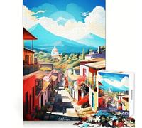 Visita Antigua Rompecabezas para Adultos de 1000 Piezas Entrenamiento de concentración Relajación Informal Bordes Finos Navidad (38x52cm)