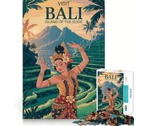 Visita Bali︰ Isla de los Dioses Rompecabezas 1000 Recall Fun Play Tecnología Avanzada de Corte láser Juguete de Entretenimiento para Interiores (50x75cm)