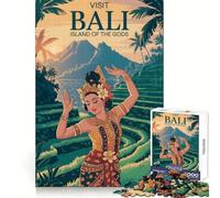 Visita Bali︰ Isla de los Dioses Rompecabezas de 1000 Piezas para Adolescentes Sharp Recall Serene Escape Uniform Cut Perfect Xmas (38x52cm)