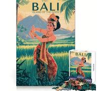 Visita Bali︰ Isla de los Dioses Rompecabezas para Adultos 1000 Piezas Práctica de razonamiento Recreación Tranquila Interlock Well Regalo de Temporada (38x26cm)