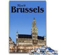 Visita Bruselas: Rompecabezas para Adultos y Adolescentes de 1000 Piezas Un Juego desafiante para Disfrutar en Familia con Piezas aleatorias Que se entrelazan (38x26cm)