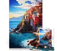 Visita Cinq Terre Rompecabezas de 1000 Piezas para Adultos Regalos Diversión Intelectual Tiempo Libre Feliz Corte Fino Sorpresa navideña (50x75cm)