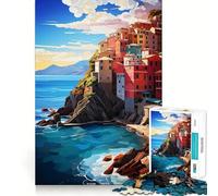 Visita Cinq Terre Rompecabezas para Adultos de 1000 Piezas Diversión para Entrenar la Mente Piezas sin Rebabas y de Corte Limpio Actividad para Compartir en Familia (50x75cm)