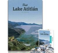 Visita el Lago de Atitlán, Rompecabezas de 1000 Piezas para Adultos, Regalos Que ayudan al Cerebro a ejercitar, Juguetes adictivos para Cultivar la Paciencia, Gran Regalo, 38x26cm