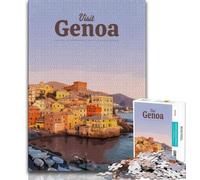 Visita Génova Rompecabezas para Adultos y Adolescentes, Ayuda a ejercitar el Cerebro, Juguetes adictivos para Cultivar la Paciencia, Adecuado para Parejas, 75x50cm