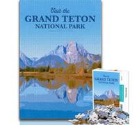 Visita Grand Teton Rompecabezas para Adolescentes, Ayuda al Cerebro a ejercitar Juguetes adictivos para Cultivar la Paciencia Una Obra de Arte 50x75cm