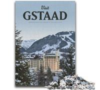 Visita Gstaad Rompecabezas para Adultos y Adolescentes Juegos educativos, decoración del hogar, Regalo de cumpleaños, Arte Mural, 1000 Piezas (26x38cm)
