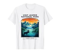 Visita Jasper National Park Alberta Canadá Retro Moose Camiseta