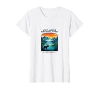 Visita Jasper National Park Alberta Canadá Retro Moose Camiseta gráfica económica, Mujer, Blanco, XS