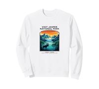 Visita Jasper National Park Alberta Canadá Retro Moose Sudadera