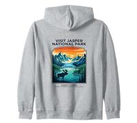 Visita Jasper National Park Alberta Canadá Retro Moose Sudadera con Capucha