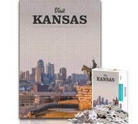 Visita Kansas Rompecabezas para Adolescentes Rompecabezas de 1000 Piezas, Ayuda al Cerebro a ejercitar Juguetes adictivos para Cultivar la Paciencia Una Obra de Arte 50x75cm