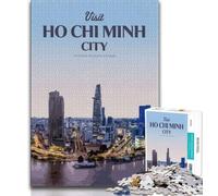 Visita la Ciudad de Ho Chi Minh Rompecabezas de 1000 Piezas para Adultos Regalos Que ayudan al Cerebro a ejercitar la Paciencia Juguetes adictivos Gran Regalo 38x26cm