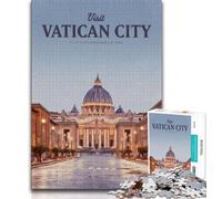 Visita la Ciudad del Vaticano: Rompecabezas de 1000 Piezas para Adultos, Regalo Ideal para ejercitar el Cerebro, Juguetes adictivos para Cultivar la Paciencia, Gran Regalo de 38x26cm