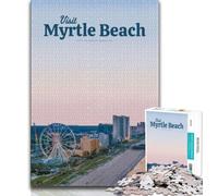 Visita Myrtle Beach - Rompecabezas de 1000 Piezas para Adolescentes y Adultos, Alivia el estrés, desafío difícil, Mejora el Amor en Pareja, 50x75cm