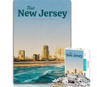 Visita Nueva Jersey Rompecabezas para Adolescentes Rompecabezas de 1000 Piezas, Ayuda al Cerebro a ejercitar Juguetes adictivos para Cultivar la Paciencia Una Obra de Arte 50x75cm