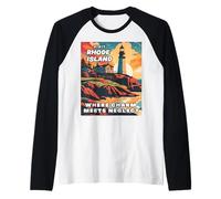 Visita Rhode Island donde el encanto se encuentra con el abandono Camiseta Manga Raglan