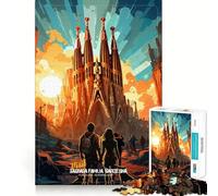 Visita Sagrada Familia Rompecabezas de 1000 Piezas para Adolescentes Recuerda Juega Encaja Perfectamente sin Huecos Actividad Nocturna para Toda la Familia (50x75cm)