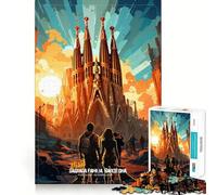 Visita Sagrada Familia Rompecabezas para Adultos de 1000 Piezas Juego de ingenio Regalo Troquelado de Alta precisión Actividad Relajante para Grupos en Interiores (38x52cm)