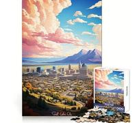 Visita Salt Lake City Rompecabezas de 1000 Piezas para Adolescentes Desarrollo de Habilidades de razonamiento, Alivio del estrés, diversión, Corte preciso, (38x52cm)