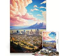 Visita Salt Lake City Rompecabezas de 1000 Piezas para Adolescentes Entrenamiento Mental Fácil Diversión Corte láser Regalo Encantador (50x75cm)
