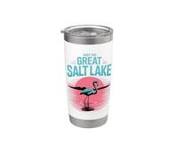 Visite el gran turista de Salt Lake Flamingo Pink Utah Sunset Vaso térmico de acero inoxidable de doble pared