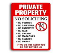 Visitor Ban No Soliciting Sign Wall Art Decor Sign Metal Signs 12x8 Inch | Funny plaque informs vendors do not disturb residents inside today