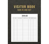 Visitor Book Sign In and Out: Visitor Register Log Book for Recording Guest Sign In and Sign Out, Visitor's Hardback Activity Tracker for Workplace ... Record over 3000 Entries | Black Cover