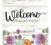 Visitor Guest Book: Sign in Log Book for AirBnB, Bed & Breakfast | Welcome Guest Book for Guest House, Vacation Rental, Beach House | Watercolor Farmhouse Design
