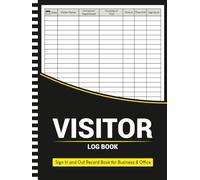 Visitor Log Book: Sign In and Out Record Book for Business & Office: Tracking Visitors with Space for Over 3400 Records