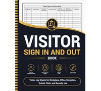Visitor Sign In and Out Book: Visitor Log Sheets for Workplace, Office, Reception, School, Clinic & Security Use | Space for Over 3,500 Visitor Entries