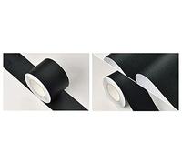 VisitRyl Borde Del Papel Pintado Negro Mate Auto Adhesivo Del Papel Pintado Del Pvc Cenefa Autoadhesiva Para DecoracióN De Pared De Cocina BañO 5cm X 500cm
