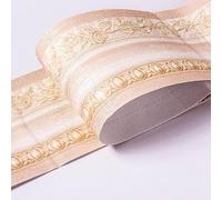 VisitRyl Cenefa Adhesiva Decorativa de PVC Impermeable, 500 x 10.6 cm, Moldura para Pared, Baño, Cocina y Muebles Escultura amarilla europea
