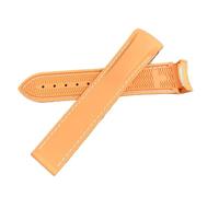 VISIYUBL 20 mm 22 mm 19 mm 21 mm Silicone Watchstrap Fit for Hamilton Khaki Field Scuba Frogman Fit for Gear S3 Ajuste for Seiko5 Sumo 007 Herramienta de la banda de reloj(Orange white,20-18mm)