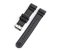 VISIYUBL 20 mm 22 mm buceador de goma correa de silicona de reemplazo de silicona pulsera herramientas de pulsera Ajuste for Grands Watch Japan 5 Prosex Monstruo Skx009(Black silver buckle,22mm)