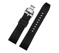 VISIYUBL 20 mm de 22 mm Silicone Watch Band Mujeres Mujeres Pulsera de goma impermeable Pulsera de goma Hebilla Ajuste for un ajuste de tejido for midto for correa citize(Black Black 03,22mm)