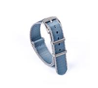 VISIYUBL 20mm 22mm reloj de reloj de relojes de la OTAN Strap Nylon Fit for James Bond 007 Militar de cinturón de seguridad Reloj Accesorios(Light Blue Grey Edge,20mm)