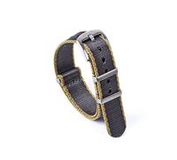 VISIYUBL 20mm 22mm reloj de reloj de relojes de la OTAN Strap Nylon Fit for James Bond 007 Militar de cinturón de seguridad Reloj Accesorios(Grey khaki Edge,20mm)