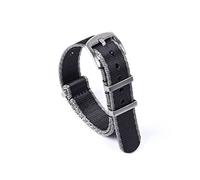 VISIYUBL 20mm 22mm reloj de reloj de relojes de la OTAN Strap Nylon Fit for James Bond 007 Militar de cinturón de seguridad Reloj Accesorios(Black Grey Edge,20mm)