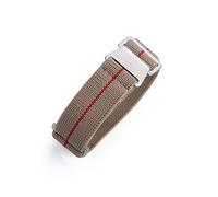 VISIYUBL 60s French Troop Bolsa de paracaídas correa Ajuste for la correa de la OTAN 22 mm Pulsera de nylon elástica Accesorios Reloj de reloj Reemplazar las correas de reloj de 20 mm(KHAKI RED LINE)