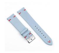 VISIYUBL Banda de reloj azul de cuero de primera capa 18 mm 20 mm 22 mm reloj correas correas de relojes for hombres mujeres(Blue-Red Wire,20mm)